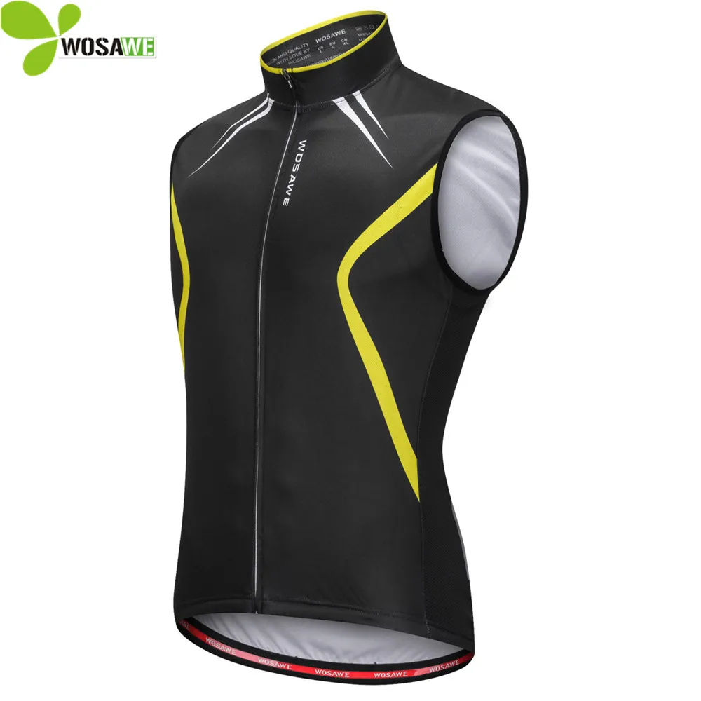 WOSAWE Sleeveless Cycling Jerseys Team Men Reflective Strips Gilet MTB
