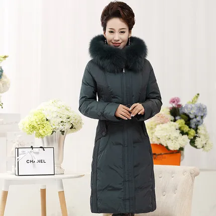 Best price at $234 Cheap 2015 Hot New Winter Thicken Warm Woman Down jacket Coat Parkas Outerwear Hooded Fox Fur collar Long Brand Plus Size 4XXXXL Cold