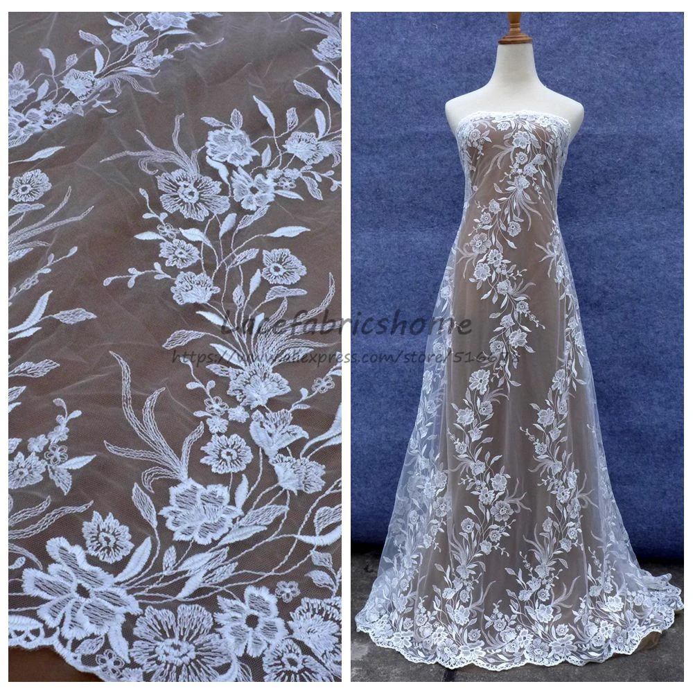Новая нежная вышитая кружевная ткань La Beauty Ширина 51 дюйма|fabric fabric|fabric embroideredfabric