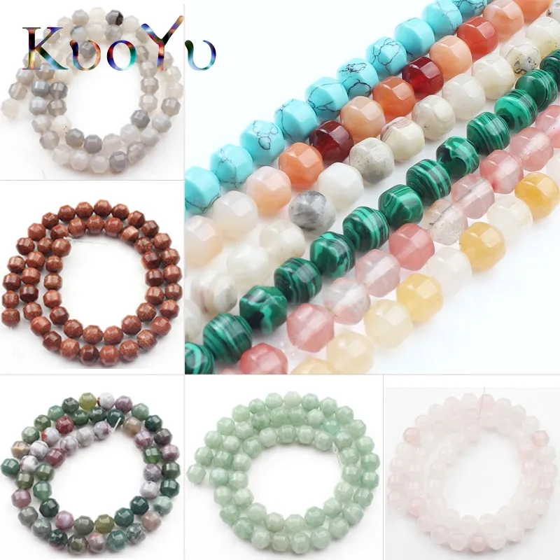 

8x8mm Natural Agates Turquoises Stone Cone Cylinder Shape Loose Bead For Jewelry Making Diy Bracelet Necklace Wholesale