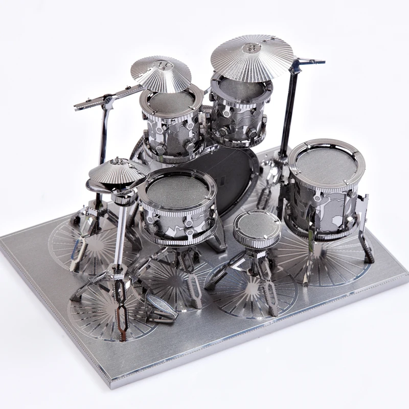 

Piececool Drum Set Musical Instruments DIY 3d Metal Nano Puzzle Assemble Model Kits P032-S Laser Cut Jigsaw Toys