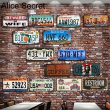 Номер автомобиля, металлическая жестяная вывеска, Декор, США, металлические пластины, бар, стена, искусство, Route 66, металлические вывески, бар, отель, гараж, кофе, жестяной знак паба 15x30 см
