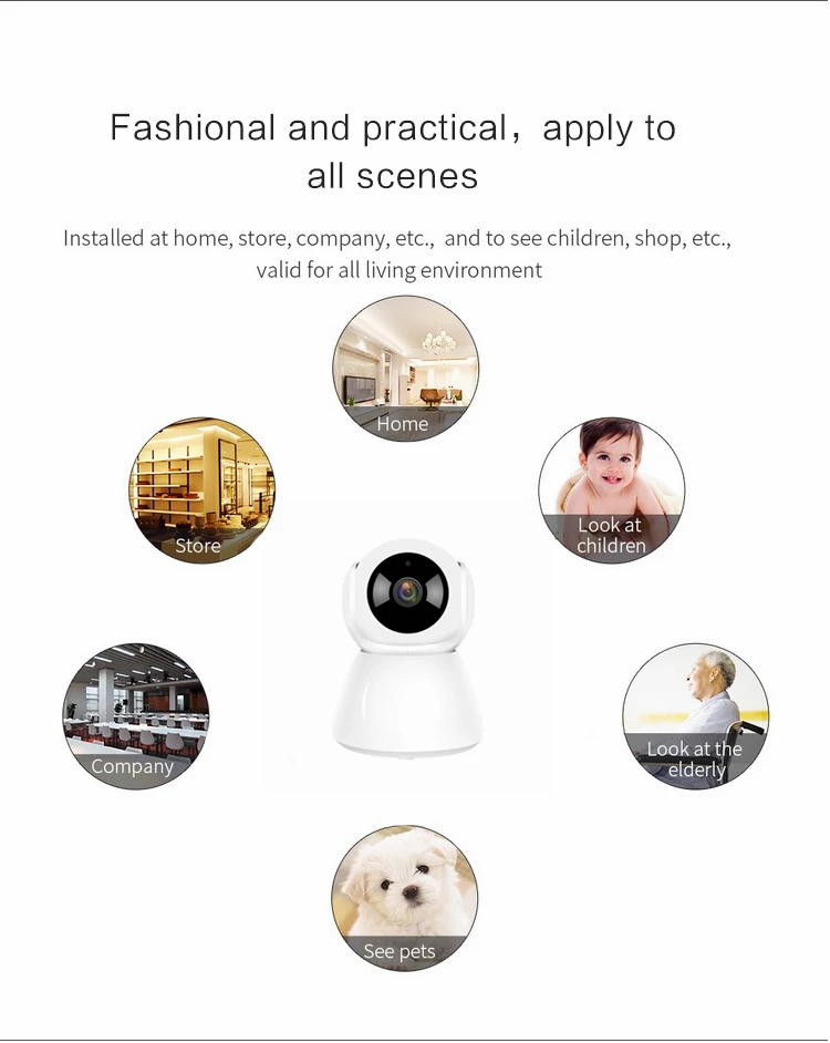 H.265 Wireless IP Pan Tilt Indoor Camera Full HD 2MP Wifi Two Way Audio Motion Detection Alarm V380 IP Camera Baby Monitor3