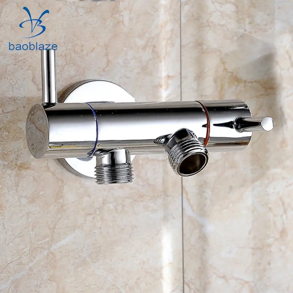 3 Way Brass Ball Valve Diverter Adaptor Toilet Drain Hand Shower Head
