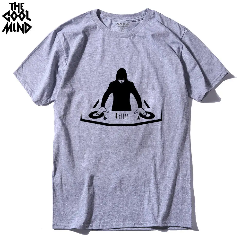 

COOLMIND MU0213A casual 100% COTTON o neck COOL DJ printed men t shirt casual short sleeve MUSIC SERIES men T shirt