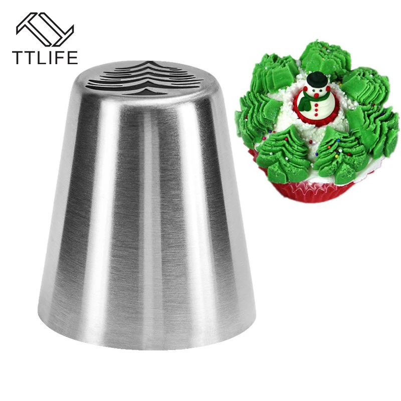 

TTLIFE Christmas Pastry Cake Nozzles Christmas Tree Snow Icing Piping Tips Russian Nozzle Cake Baking Tools