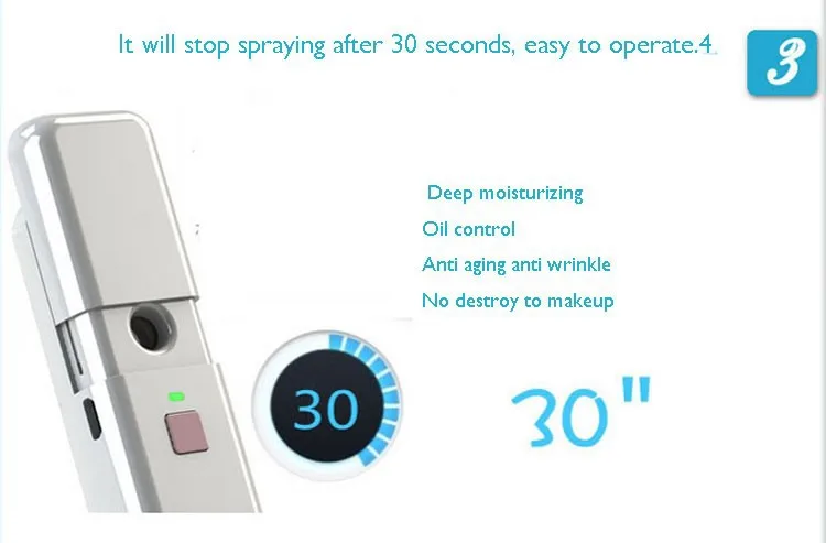 Новое увлажнение кожи на лице анализатор масла тестер Nano Handy Mist спрей USB зарядка опрыскиватель