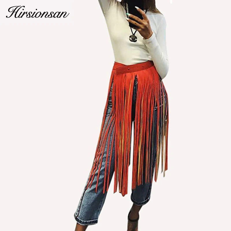 Womens Tassels Leather Skirt 2017 Summer Newest Fashion PU Leather