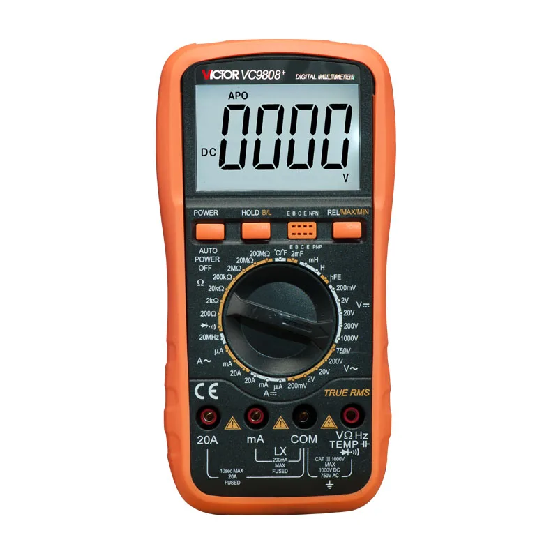 

Digital multimeter Electrical Meter ammeter VICTOR VC9808+ 3 1/2 20A DCV ACV DCA/R/C/L/F voltmeter Inductance Frequency tester