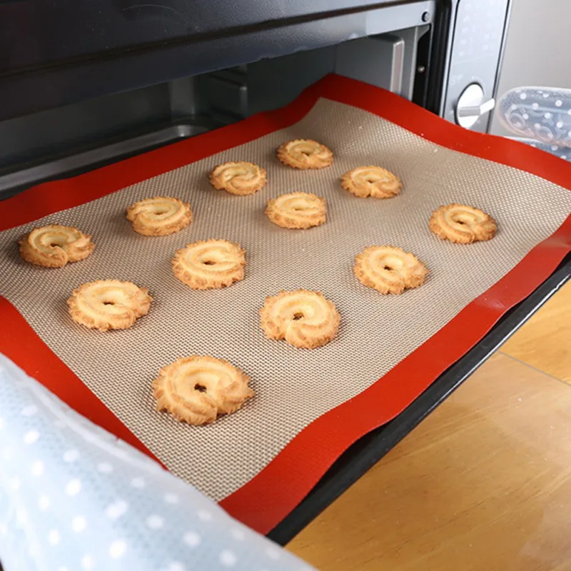 

For Cake Cookie Non-Stick Silicone Baking Mat Pad, 420*295*0.7 mm Baking Sheet Glass Fiber Rolling Dough Mat, Large Size
