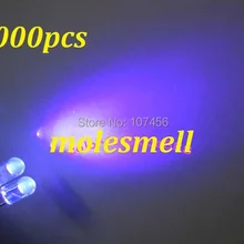 1000 шт, толщина 3 мм, без бортов фиолетовый светодиодный лампы 3 ММ ультрафиолетовый круглый светодиодный фонарь-излучающий диод
