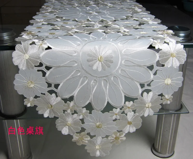 

Embroidery Cutworking table runner 14X86"(38x220cm)