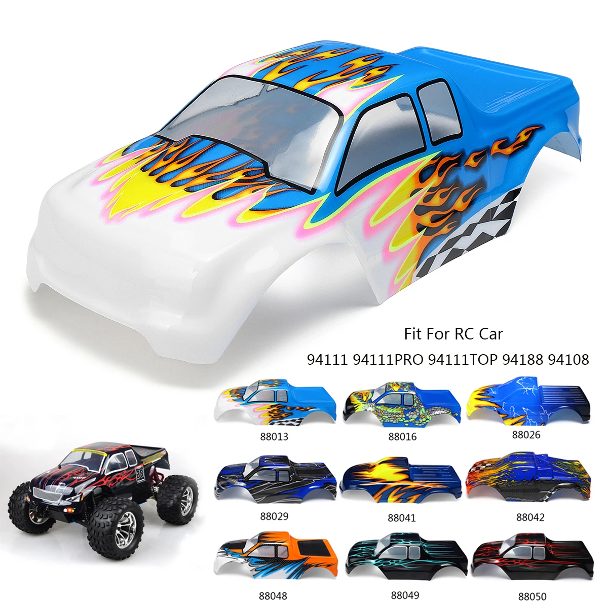 

Replaceable RC Car Shell PVC Imported Pigment for 94111 94111PRO 94111TOP 94188 94108 Solid Structure Cool With Sticker DIY