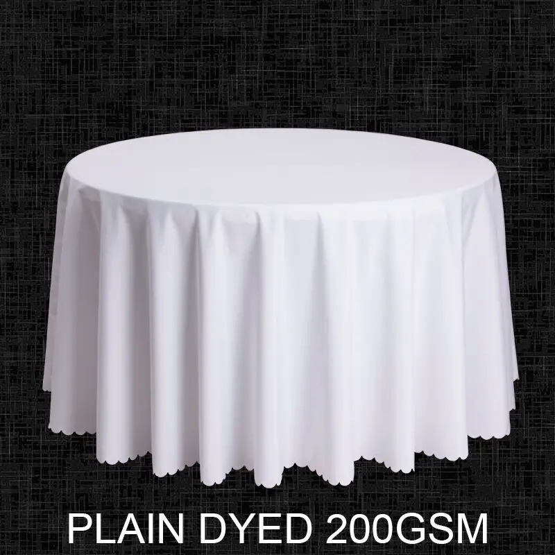 Big Size Polyester White Round Table Cloth Wedding Tablecloth Party Table Cover Square Dining Table Linen