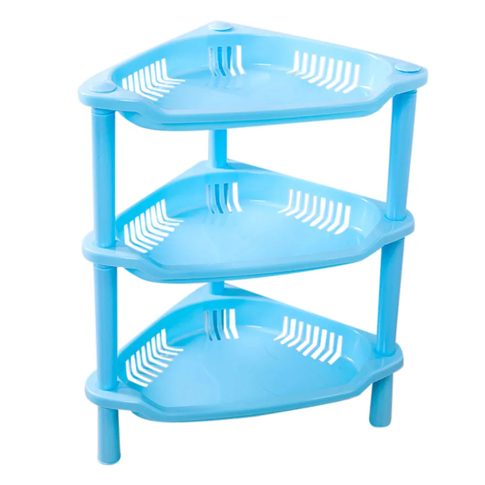 3 الطبقة البلاستيك الزاوية المنظم الحمام الحمام المنظم العلبة الرف تخزين المطبخ حامل أرفف رفوف Prateleira