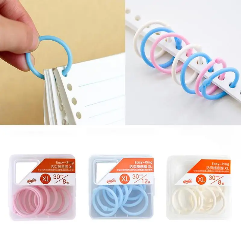 

8 pcs Multifunction Paper Clips Transparent Loose-leaf File Folder PE Material Binder Clip Diy Binder Diary Clips Binding Rings