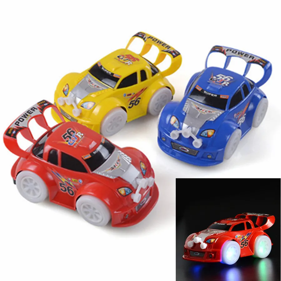 

Quality Stock Colorful LED Universal Music Automatic Steering Lighting Car Toy For Children Kids Gift