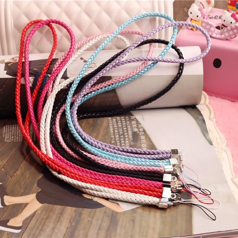

Hot Sales 1 Piece High Quality 45cm Nylon Mobile Phone Neck Lanyard Fashion Weaved Mobile Phone Strap Key Strap
