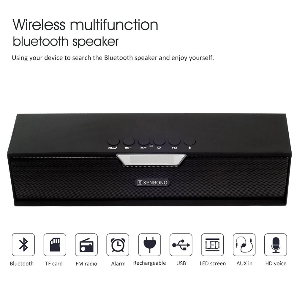Умные часы SENBONO SDY 019 большая мощность 10 Вт портативные беспроводные bluetooth колонки