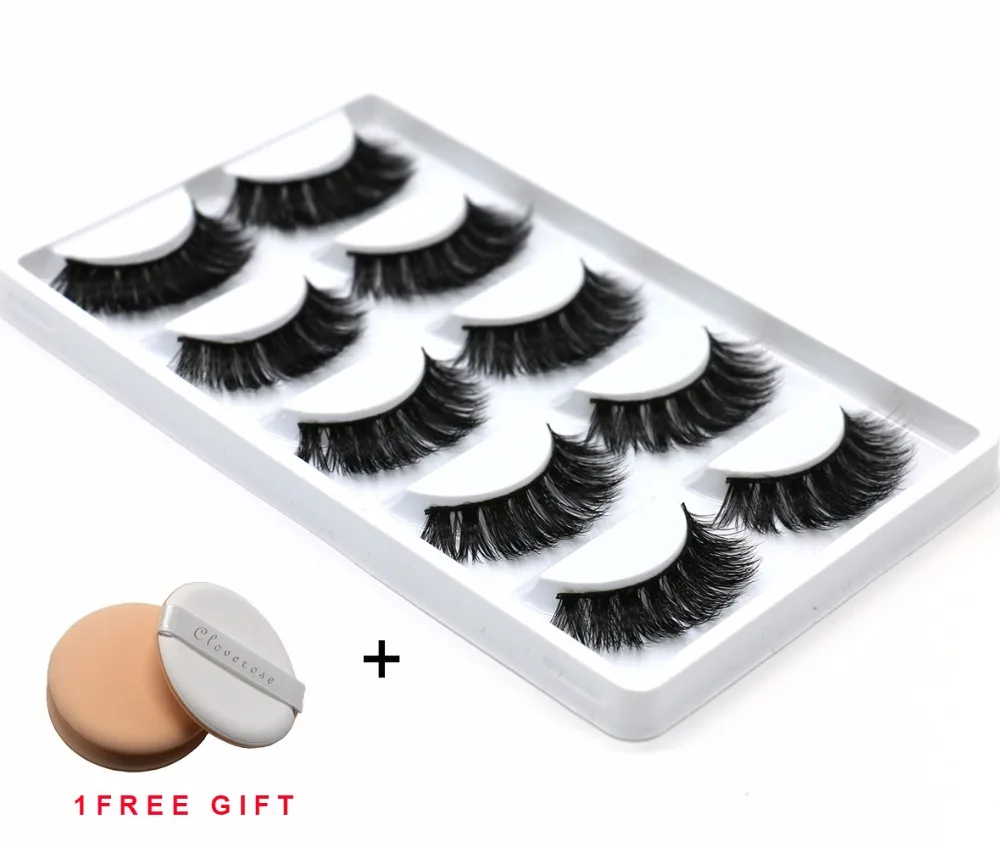 

5 Pairs/Set Handmade False Eyelashes Thick Mink Eye Lashes Makeup Tool Full Strip Natural Long Fake Lashes Extension