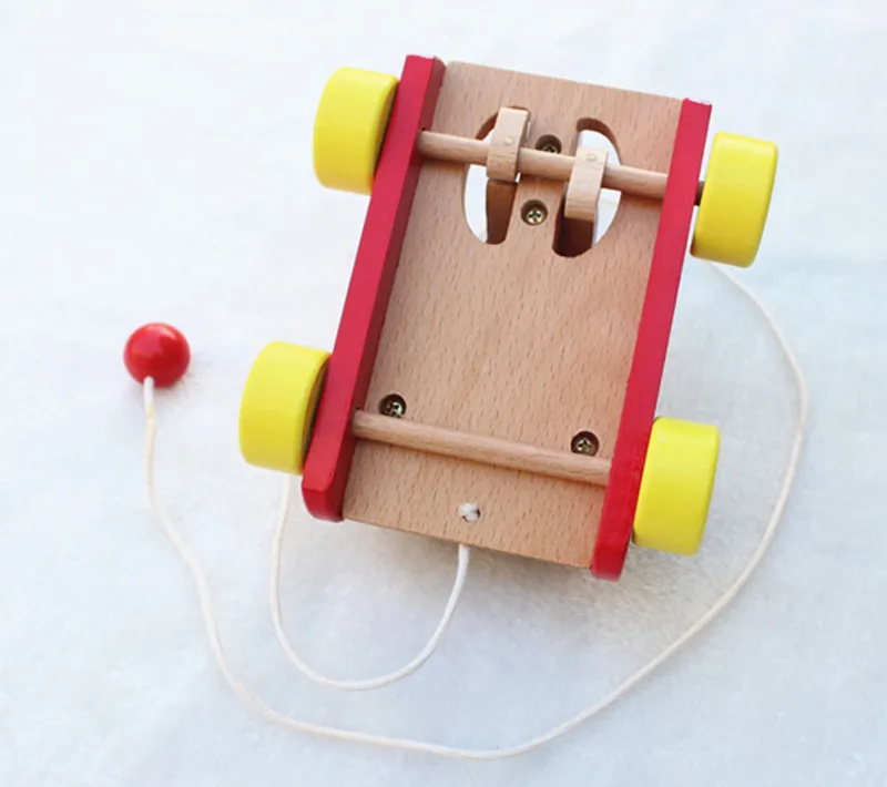 Новая деревянная игрушка медведь ребенок тянет веревку, чтобы вытянуть автомобиль деревянные блоки Детская обучающая игрушка, подарок для ребёнка