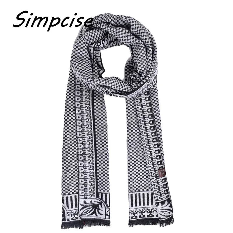 Adult Winter Scarf Scarves Men Cotton Blend Tartan Print Autumn New Fashion Men's Cachecol A3A18914