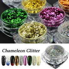1 шт голографическая блестящая лак для ногтей неправильной формы пигмент с блестками порошок пыль Маникюр УФ гель лак украшения JI326