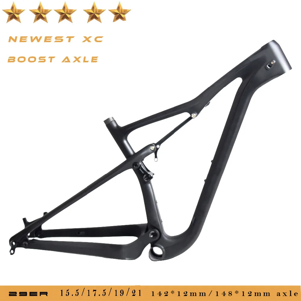 Best 2018 carbon mountain bike suspension frame 29er Enduro mtb bicycle frameset disk brake 0