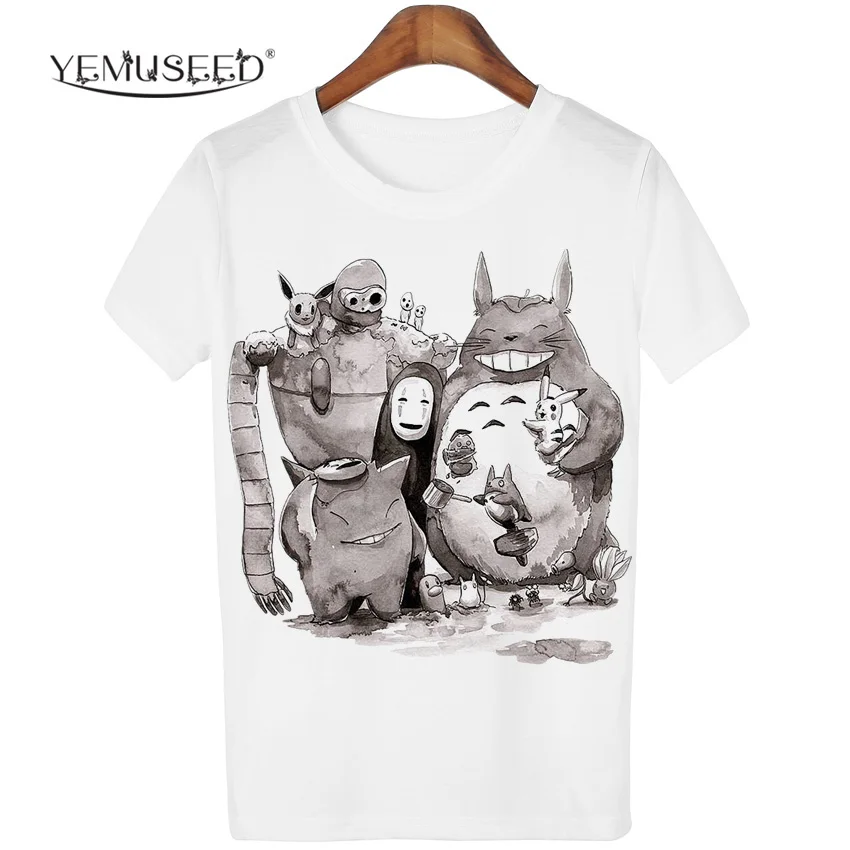 Nueva camiseta linda de Totoro de dibujos animados 3D Harajuku Casual Tops camisetas Blusa talla grande camisetas cuello redondo Camiseta G
