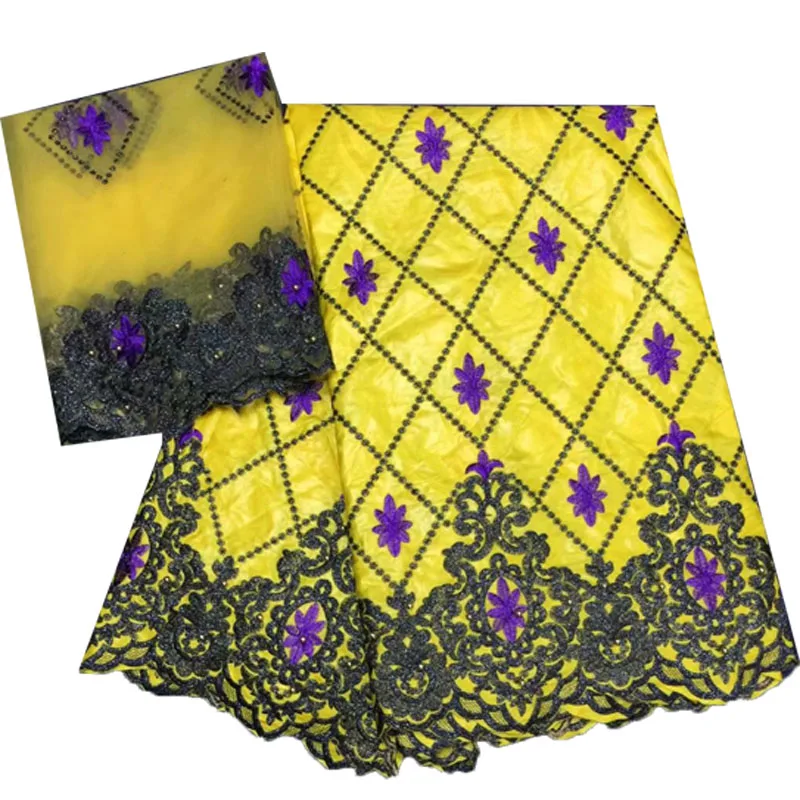 

Popular Good Quality African Lace Materials with Beads For Wedding Latest Bazin beaded Lace JA94-2