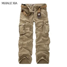 Высококачественные мужские брюки карго, Теплые повседневные мешковатые брюки, хлопковые брюки, мужские камуфляжные брюки, 6 цветов, плюс размер 42