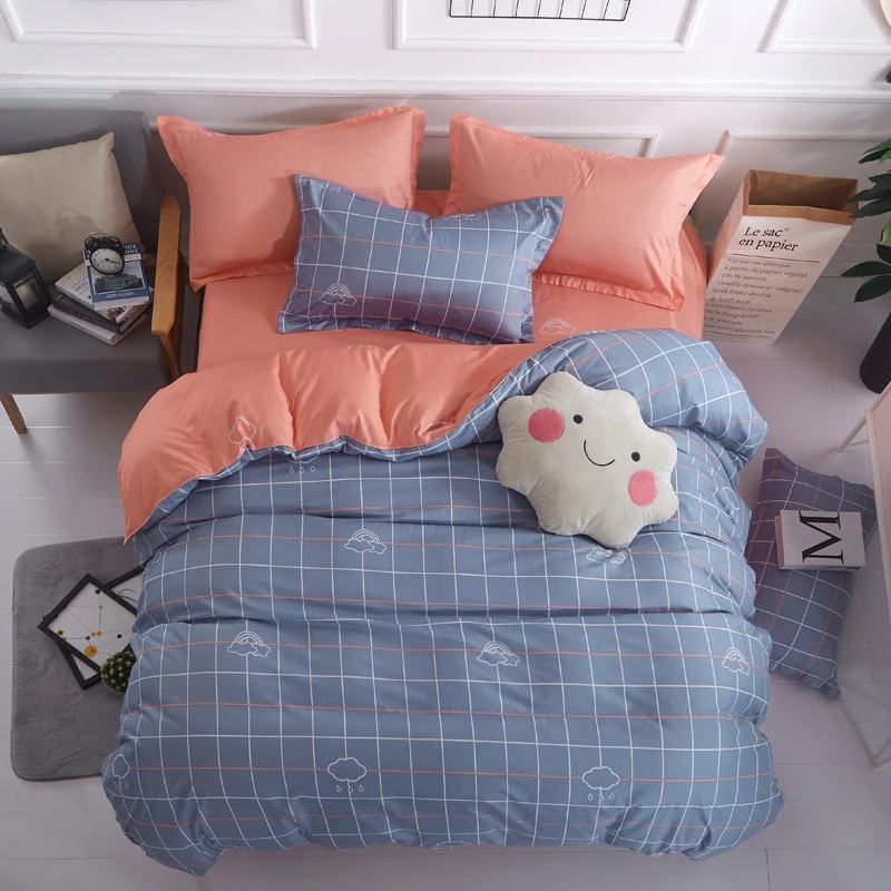 

Hot Cotton Lovely animal bedding Breathable Durable duvet cover dekbedovertrek 2 persoons/ simple style bed linen cubre canas