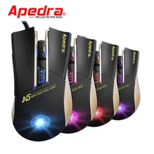 Apedra A5 оптическая USB 7 кнопок Проводная игровая Мышь 3200 Точек на дюйм Подсветка профессиональная игровая мышка компьютерный геймер мышь для ПК, ноутбука