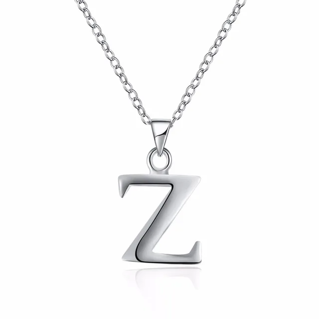Classic letter Z pendant standard 925 sterling silver chain fashion very simple style female