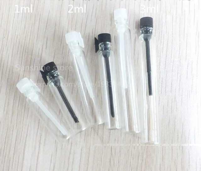 Enslz 1ml 100Pcs Mini Sample Cute Glass Travel Oil Perfume Bottle