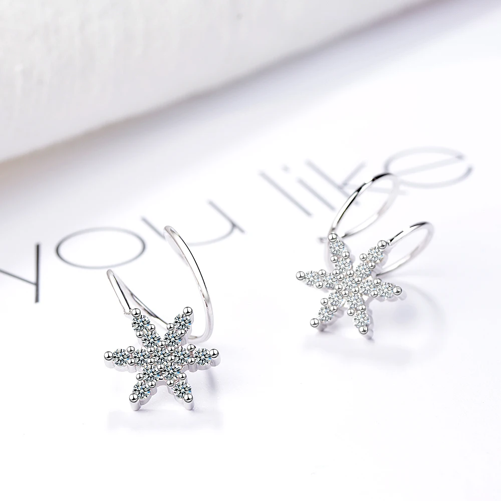 

Shiny zircon earrings geometric six-pointed star zircon earrings romantic women's silver jewelry exquisite birthday gift