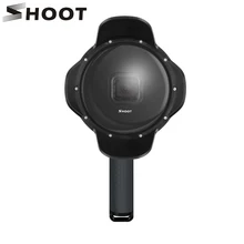 Съёмка подводный купол порт для GoPro Hero 7 6 5 черный с поплавковой рукояткой водонепроницаемый чехол солнцезащитный объектив купол Go Pro 6 5 7 аксессуар