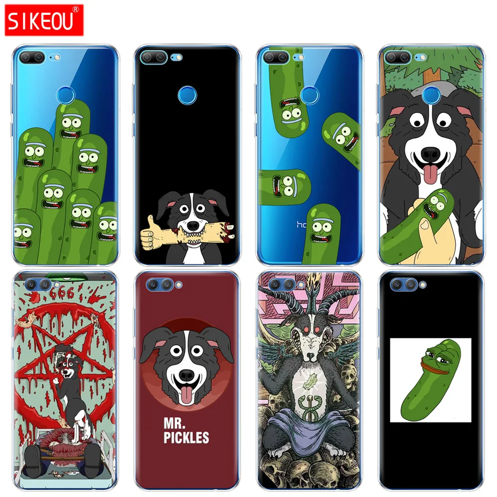 

Silicone Cover phone Case for Huawei Honor 10 V10 3c 4C 5c 5x 4A 6A 6C pro 6X 7X 6 7 8 9 LITE mr pickles cucumber rick meme