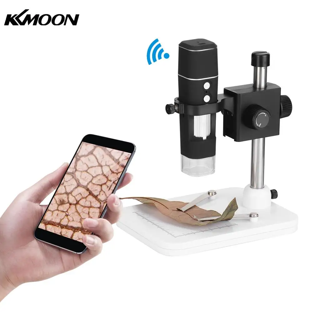 

KKmoon 500X Wireless Wi-Fi Digital Zoom Handheld Microscope 1.0MP Camera 8-LED Light Magnifier for iOS/Android Phone Tablet
