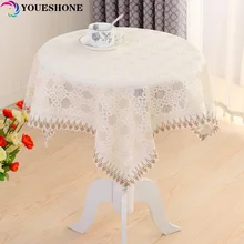 Home Hotel Party Knitted Manteles 2017 New Round Tablecloth High Quality Rectangles Dust Cover Tulle Decoration Tablecloths