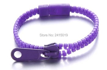 

New 50x girls boys zipper zip bracelets wristbands fashion plastic bracelet loot pinata party bag fillers favors gifts prizes