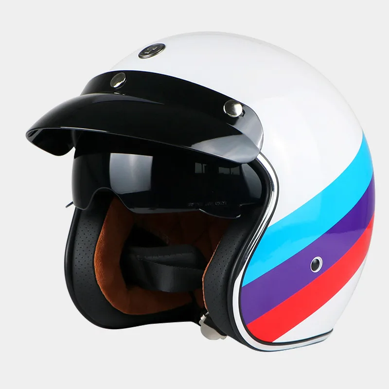 Шлем TORC T57 с открытым лицом винтажный мото rcycle шлем Ретро 3/4 Lucky star moto casco moto cicleta Capacete с внутренним козырьком - Цвет: Model 10