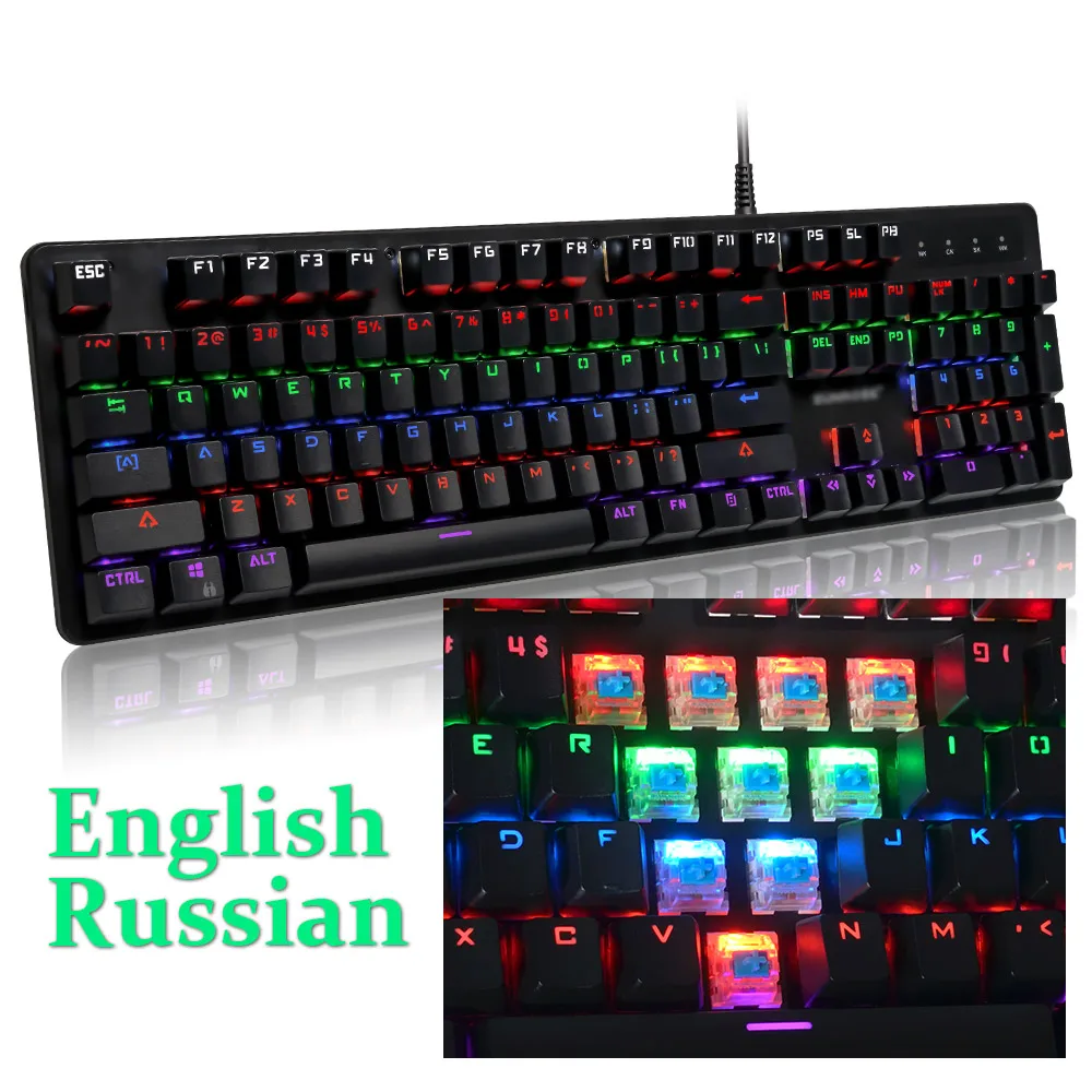 

Gaming Mechanical Keyboard Anti-Ghosting USB Wired Colorful Backlit Blue Switch Gaming keyboard for PC laptop