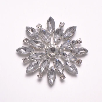 

(S0288)10pcs/lot, 50mm metal rhinestone and acrylic beads embellishment ,flat back,silver plating
