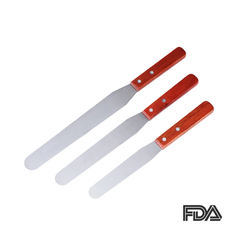 

1pc 6/8/10inch Stainless Steel Home Butter Cake Cream Knife Spatula Smoother Icing Frosting Spreader Fondant Pastry Cake