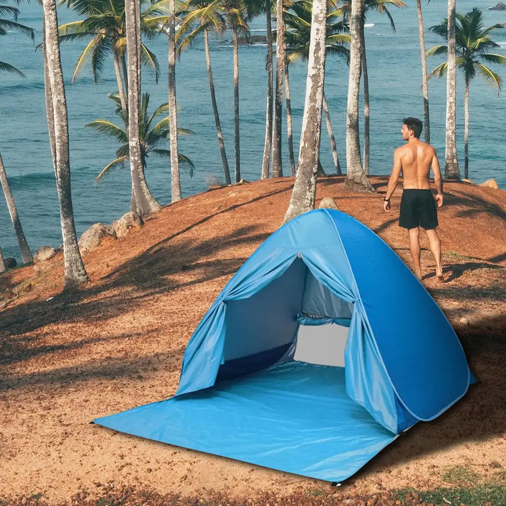 Large Pop Up Beach Tent Automatic Sun Shelter Outdoor Cabana Sun Umbrella 2-3 Person Fishing Anti UV Sun Shelter Tents Portable