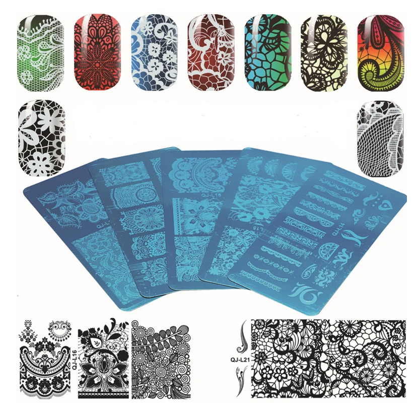 1Pc Rectangular Nail Stamping Plates Metal Steel Nail Printing Template