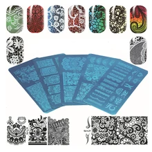 1Pc Rectangular Nail Stamping Plates Metal Steel Nail Printing Template Lace Series 10 Designs for Nail Art Decorations QJL13-22