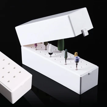 

30 Holes Nail Drill Bit Holder Stand Displayer Organizer Nail Art Manicure Box