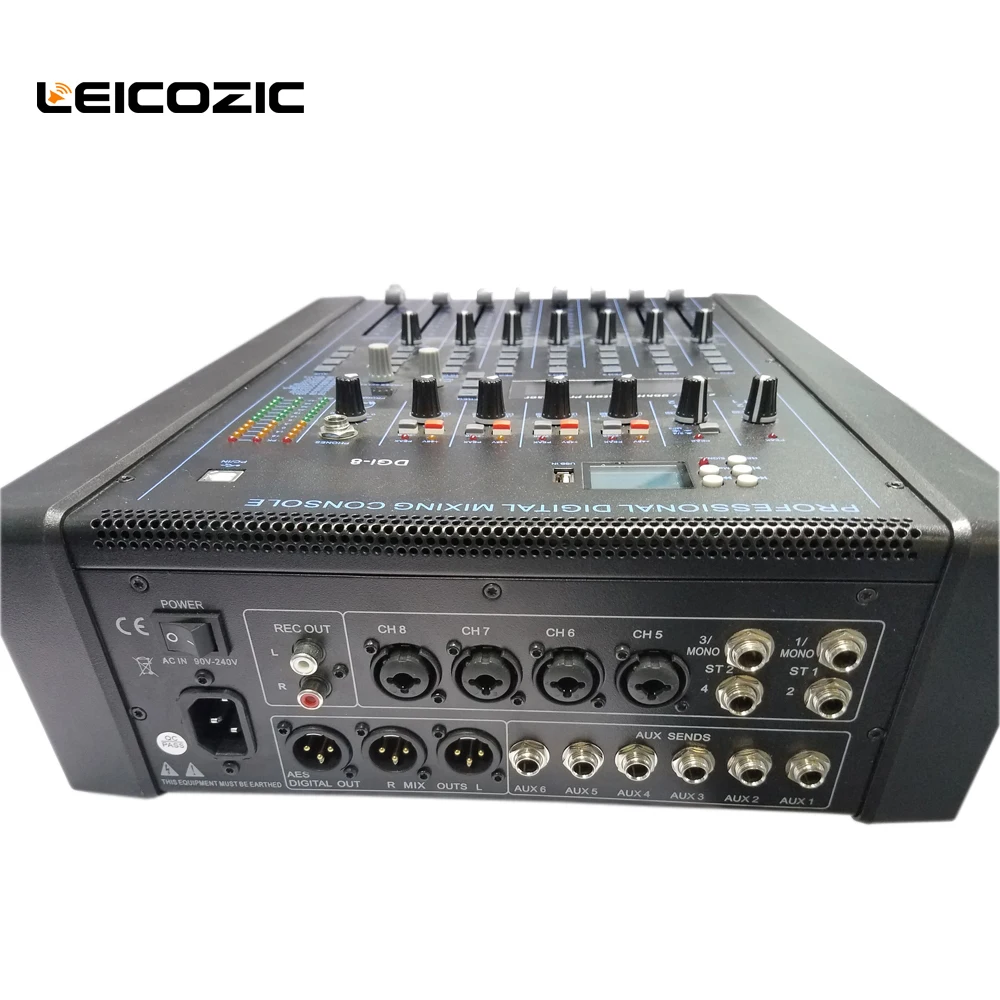 US $299.00 Leicozic Professional Digital Mixer Desk DGI8 8 Channel Audio Mixing Console With Recording Rack Mount Studio Live Tablet